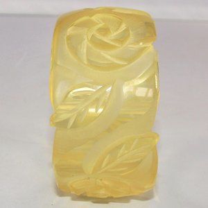 X-Wide Vintage Carved Christina DeFalco Resin Bangle